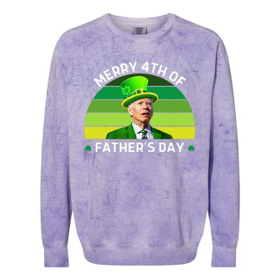 Funny Joe Biden St Patricks Day Merry 4th Of Fathers Day Colorblast Crewneck Sweatshirt