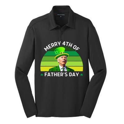 Funny Joe Biden St Patricks Day Merry 4th Of Fathers Day Silk Touch Performance Long Sleeve Polo