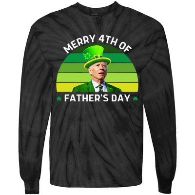 Funny Joe Biden St Patricks Day Merry 4th Of Fathers Day Tie-Dye Long Sleeve Shirt