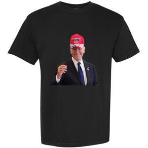 Funny Joe Biden Dons Trump 2024 Cap Wear A Trump Hat Garment-Dyed Heavyweight T-Shirt