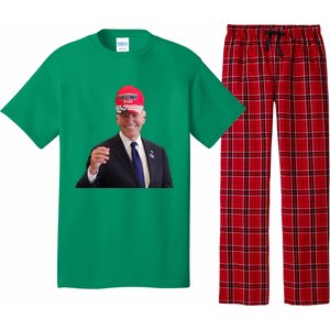 Funny Joe Biden Dons Trump 2024 Cap Wear A Trump Hat Pajama Set