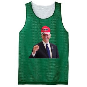 Funny Joe Biden Dons Trump 2024 Cap Wear A Trump Hat Mesh Reversible Basketball Jersey Tank