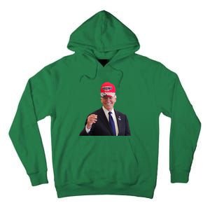 Funny Joe Biden Dons Trump 2024 Cap Wear A Trump Hat Tall Hoodie