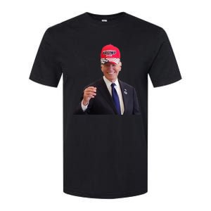 Funny Joe Biden Dons Trump 2024 Cap Wear A Trump Hat Softstyle CVC T-Shirt