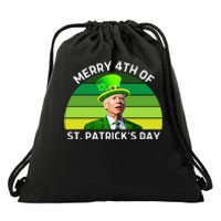 Funny Joe Biden St Patricks Day Merry 4th Of St Patrick's Day Drawstring Bag