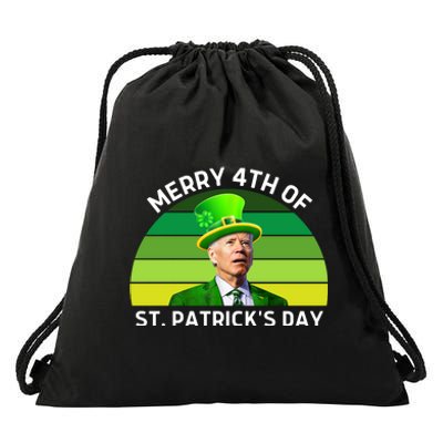 Funny Joe Biden St Patricks Day Merry 4th Of St Patrick's Day Drawstring Bag