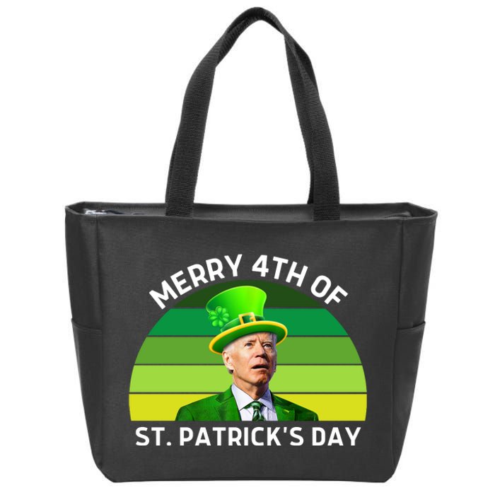 Funny Joe Biden St Patricks Day Merry 4th Of St Patrick's Day Zip Tote Bag