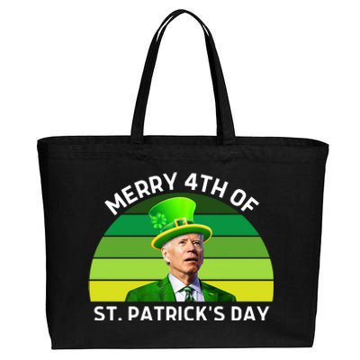 Funny Joe Biden St Patricks Day Merry 4th Of St Patrick's Day Cotton Canvas Jumbo Tote