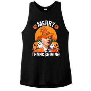 Funny Joe Biden Happy Halloween Merry Thanksgiving Ladies PosiCharge Tri-Blend Wicking Tank