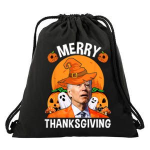 Funny Joe Biden Happy Halloween Merry Thanksgiving Drawstring Bag