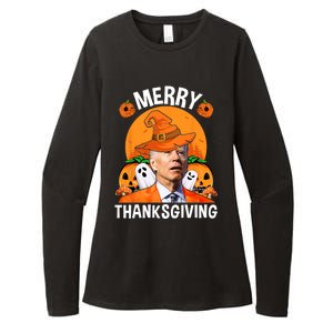 Funny Joe Biden Happy Halloween Merry Thanksgiving Womens CVC Long Sleeve Shirt