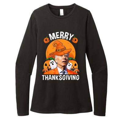 Funny Joe Biden Happy Halloween Merry Thanksgiving Womens CVC Long Sleeve Shirt