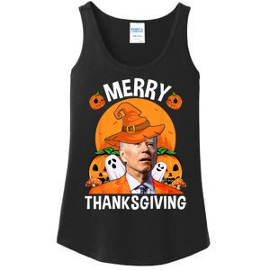 Funny Joe Biden Happy Halloween Merry Thanksgiving Ladies Essential Tank