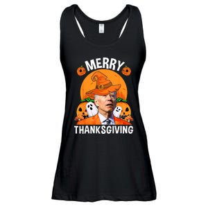 Funny Joe Biden Happy Halloween Merry Thanksgiving Ladies Essential Flowy Tank