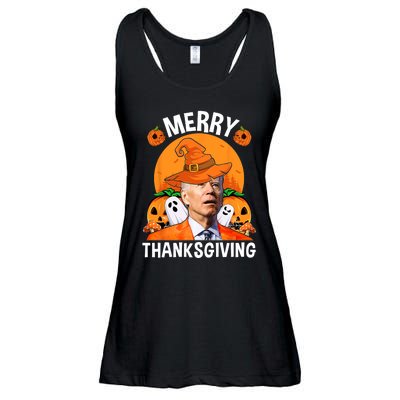 Funny Joe Biden Happy Halloween Merry Thanksgiving Ladies Essential Flowy Tank