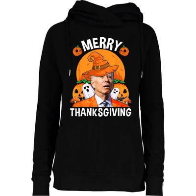 Funny Joe Biden Happy Halloween Merry Thanksgiving Womens Funnel Neck Pullover Hood