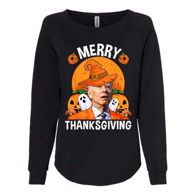 Funny Joe Biden Happy Halloween Merry Thanksgiving Womens California Wash Sweatshirt