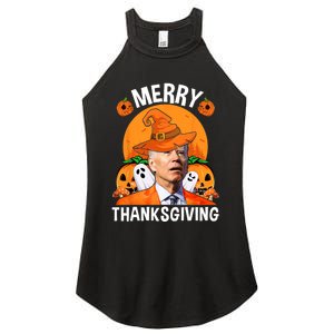 Funny Joe Biden Happy Halloween Merry Thanksgiving Women's Perfect Tri Rocker Tank