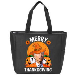 Funny Joe Biden Happy Halloween Merry Thanksgiving Zip Tote Bag