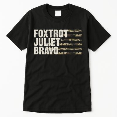 Foxtrot Juliet Bravo Camo Military Flag Tall T-Shirt
