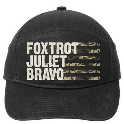 Foxtrot Juliet Bravo Camo Military Flag 7-Panel Snapback Hat