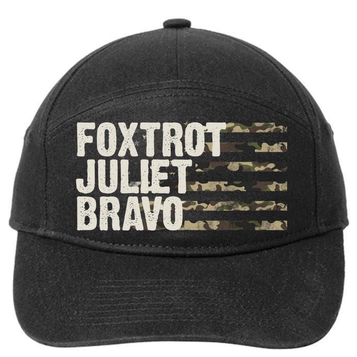 Foxtrot Juliet Bravo Camo Military Flag 7-Panel Snapback Hat