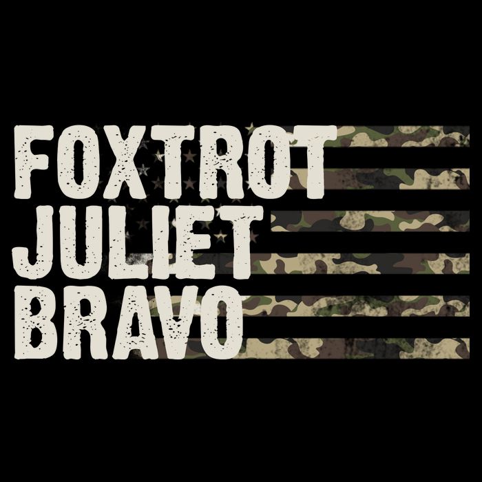Foxtrot Juliet Bravo Camo Military Flag 7-Panel Snapback Hat