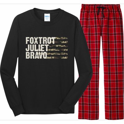 Foxtrot Juliet Bravo Camo Military Flag Long Sleeve Pajama Set