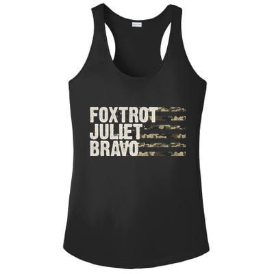 Foxtrot Juliet Bravo Camo Military Flag Ladies PosiCharge Competitor Racerback Tank