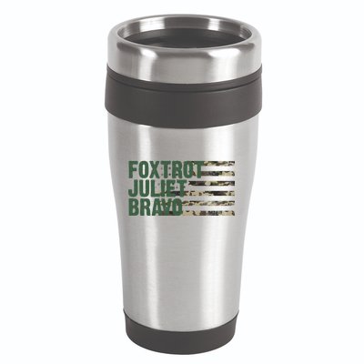 Foxtrot Juliet Bravo Camo Military Flag 16oz Travel Tumbler