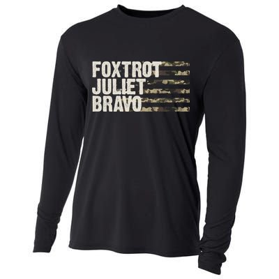 Foxtrot Juliet Bravo Camo Military Flag Cooling Performance Long Sleeve Crew