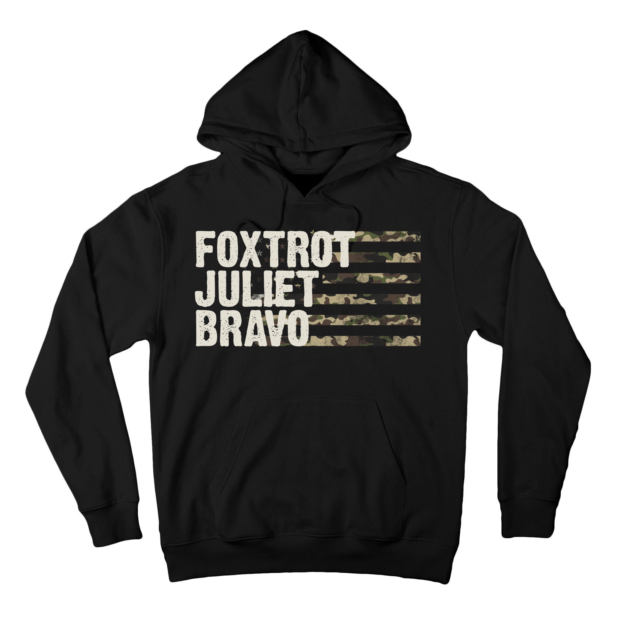 Foxtrot Juliet Bravo Camo Military Flag Tall Hoodie