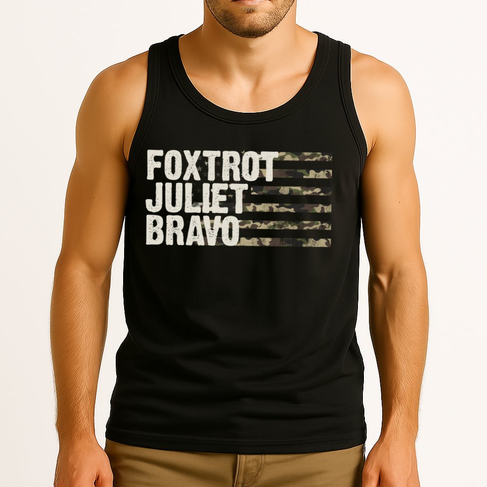 Foxtrot Juliet Bravo Camo Military Flag Tank Top