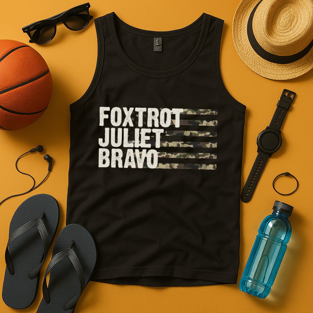 Foxtrot Juliet Bravo Camo Military Flag Tank Top
