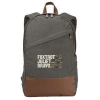 Foxtrot Juliet Bravo Camo Military Flag Cotton Canvas Backpack