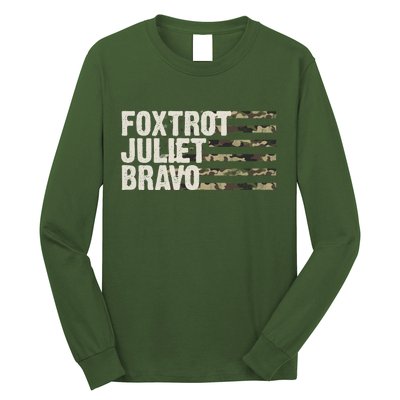 Foxtrot Juliet Bravo Camo Military Flag Long Sleeve Shirt