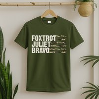 Foxtrot Juliet Bravo Camo Military Flag T-Shirt