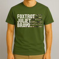 Foxtrot Juliet Bravo Camo Military Flag T-Shirt