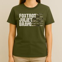 Foxtrot Juliet Bravo Camo Military Flag T-Shirt