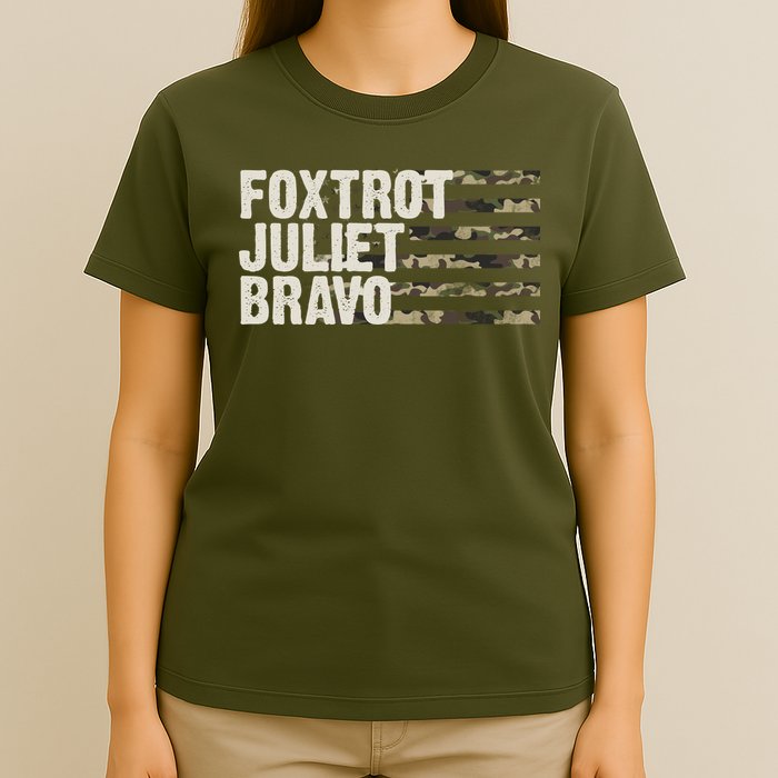 Foxtrot Juliet Bravo Camo Military Flag T-Shirt