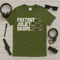Foxtrot Juliet Bravo Camo Military Flag T-Shirt