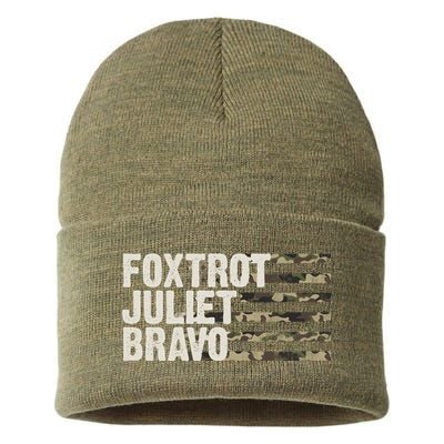 Foxtrot Juliet Bravo Camo Military Flag Sustainable Knit Beanie