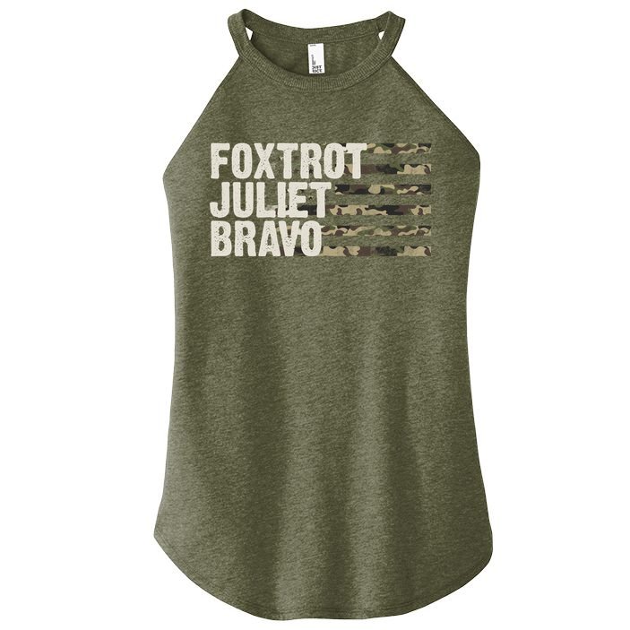 Foxtrot Juliet Bravo Camo Military Flag Women's Perfect Tri Rocker Tank