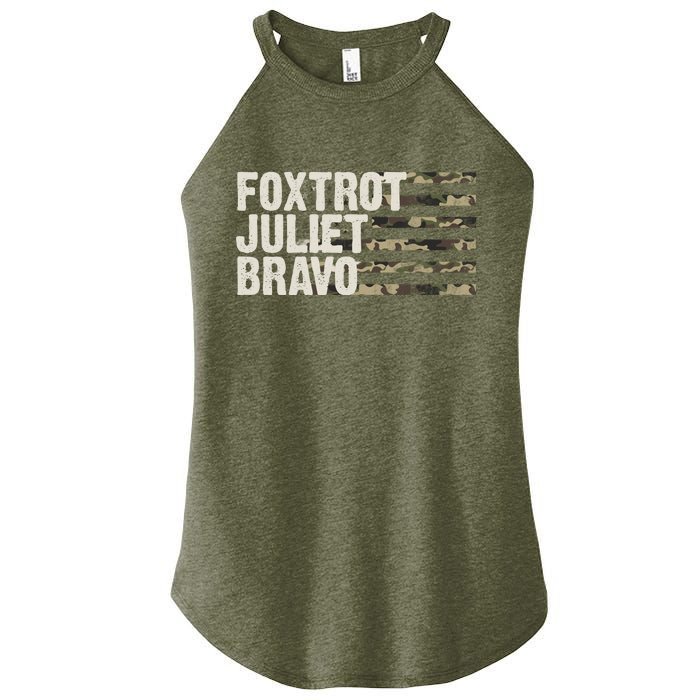 Foxtrot Juliet Bravo Camo Military Flag Women’s Perfect Tri Rocker Tank