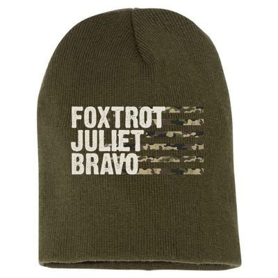 Foxtrot Juliet Bravo Camo Military Flag Short Acrylic Beanie