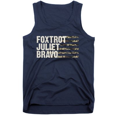 Foxtrot Juliet Bravo Camo Military Flag Tank Top