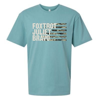 Foxtrot Juliet Bravo Camo Military Flag Sueded Cloud Jersey T-Shirt