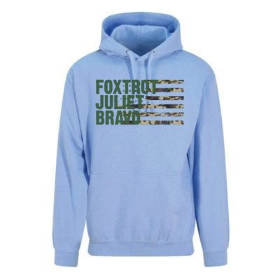 Foxtrot Juliet Bravo Camo Military Flag Unisex Surf Hoodie