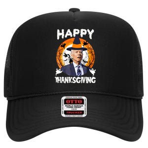 Funny Joe Biden Happy Thanksgiving Confused Happy Halloween High Crown Mesh Back Trucker Hat