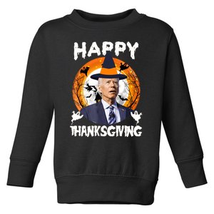 Funny Joe Biden Happy Thanksgiving Confused Happy Halloween Toddler Sweatshirt